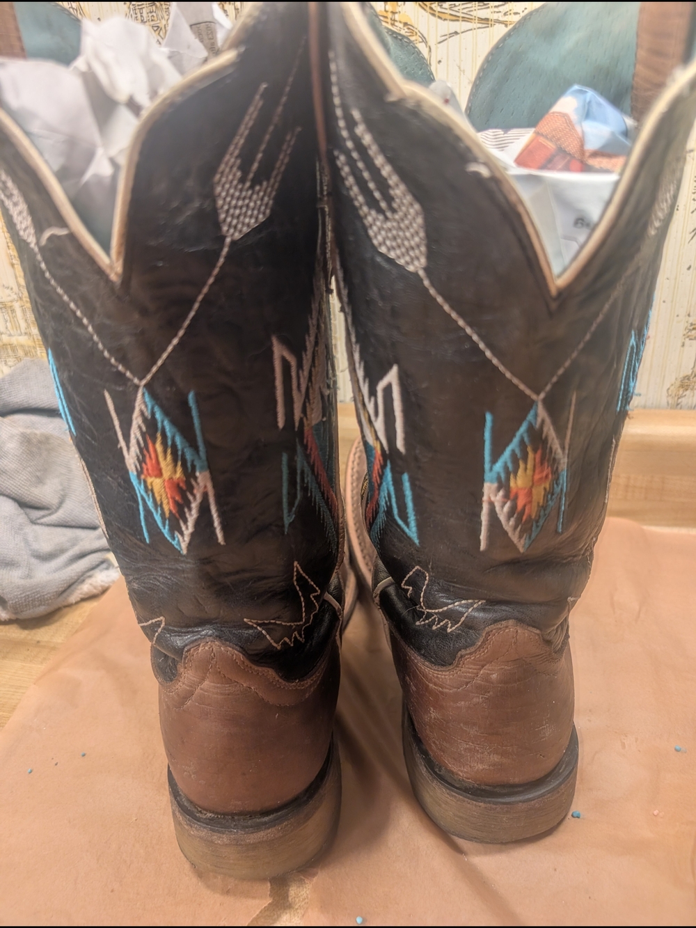ARIAT Frontier Chimayo Western Leather Cowboy Boots Size Women's 9B - Picture 8 of 11